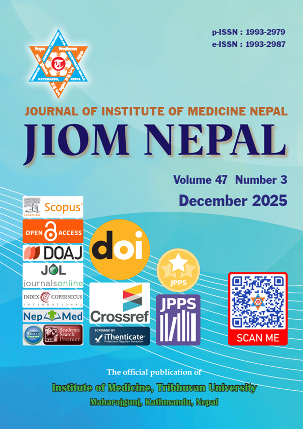 					View Vol. 47 No. 3 (2025): Journal of Institute of Medicine Nepal
				
